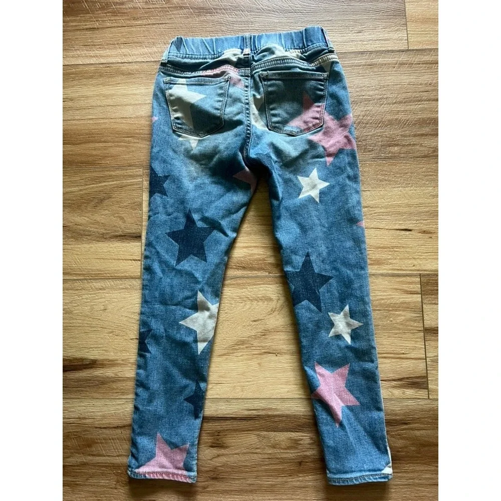 Gap Legging Jeans Kids 7‎ Blue Star Print Pull On Denim Jeggings 1969